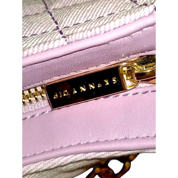 Skinnydip London Zoe Denim Quilted Tween Preppy Lilac Shoulder Bag - Purple - Picture 3 of 6
